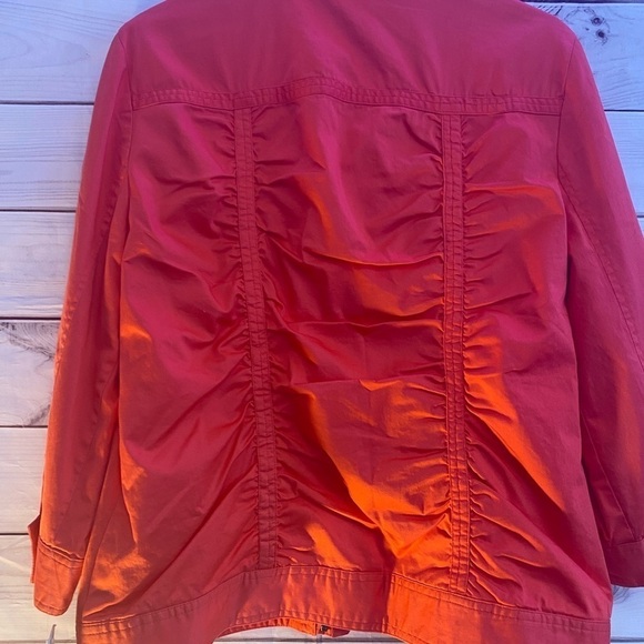 Laura Ashley Spring Jacket Sz M Slimming Ruching NWT Bright Coral/Red Color - Picture 10 of 15